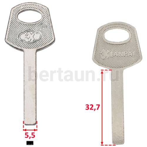 Заг.для ключ. PTL101 (SOLEX) 33*5,5*3мм Финка квадрат №211(НЕ латунь)