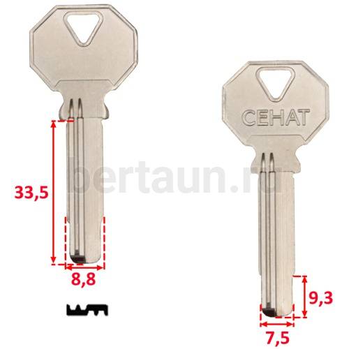 Заг.для ключ. СЕНАТ-1 левый (вертикалка 2 паза) №276