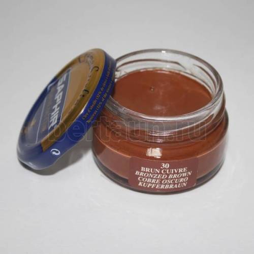 Сапфир №164   Крем банка 0032 СТЕКЛО-30   50 мл.(bronzed brown)