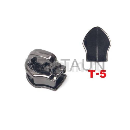 Замок-бегунок № 53  на спираль (движок для съемного пулера)  Т5  темн.никель