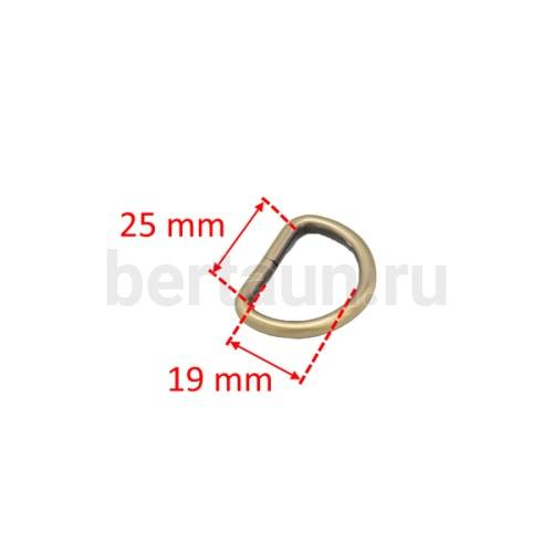 Рамка № 49 сумочная полукольцо GFM ring (ф4*25*19) 25 мм антик10 шт/упак