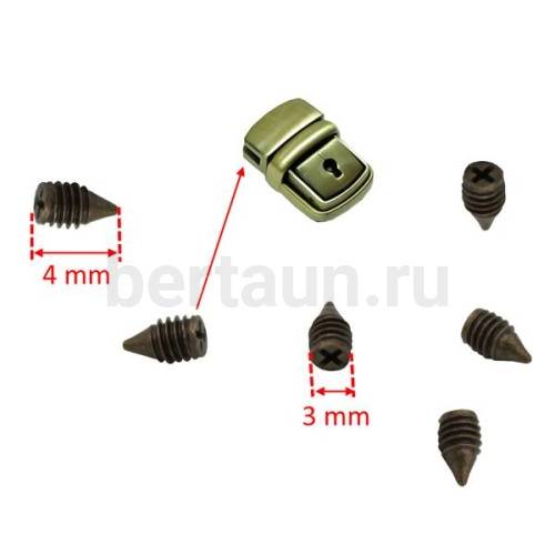 Фурнитура №60  винты для крепления фурнитуры 3*4 мм антик (100 шт/уп)