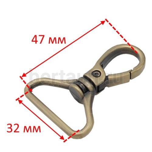 Карабин №118  метал. д/сумок GFM 1875 32 мм антик