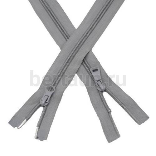 МОЛНИЯ №129 курточная 2 замка спираль Т7 ПРИБАЛТИКА 100 см св.серая