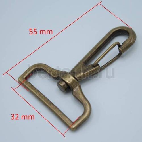 Карабин №  3 металический карабин для сумки LT ZH-485 32 мм антик 
