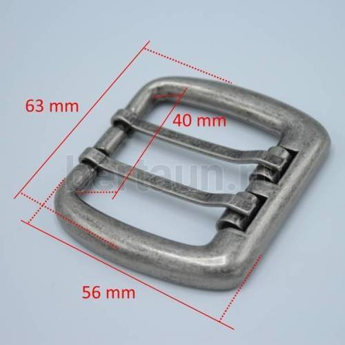 Пряжка  №ременная  40 мм  двухъязыковая  мат.. никель