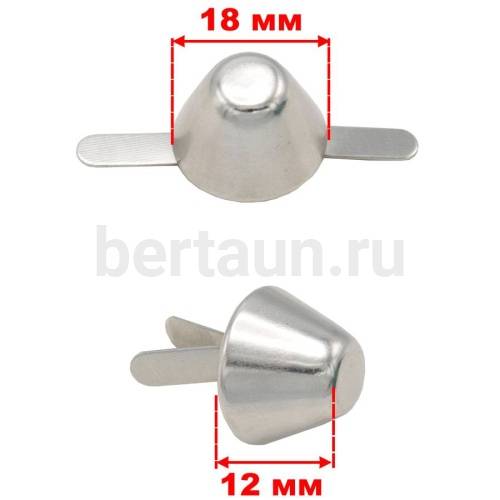 Ножка №24  пукля К3130Д 12*18 мм никель 10 шт/ упак 