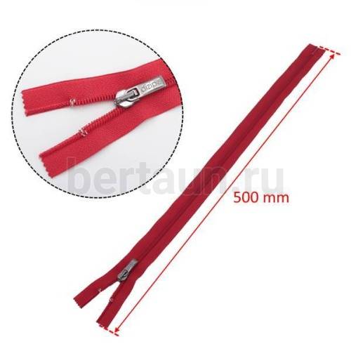 МОЛНИЯ №240 обувная DIZIP Декоративн. Т7  50 см красная