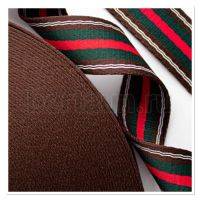 Стропа №36  38 мм принт "полосы" коричневая ТНС-38-32 GFM (5 м/упак)