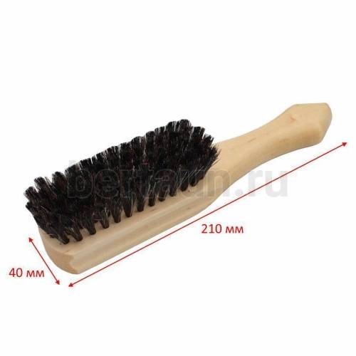 Инстр. №219 Щетка обувная конский волос 29В 210*40 мм с ручкой СД