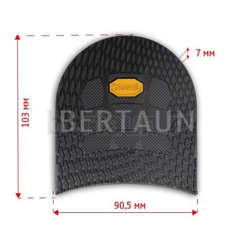 Набойка №    2099  BISSELL 622L "соты" нескользящая  7,2 мм  черная BLACK "желт.лого"