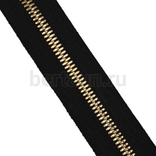 Молния рулонная  № 71 МЕТАЛЛ золото Т8 LT черная