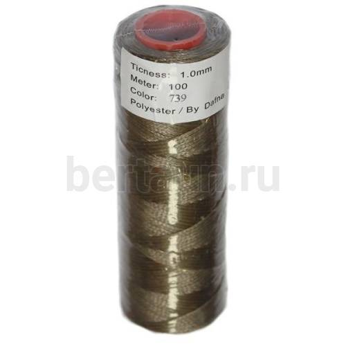 Нитки вощеные№101 d1мм 100м.для ручной прошивки св.СЕРЫЙ 739 DAFNA