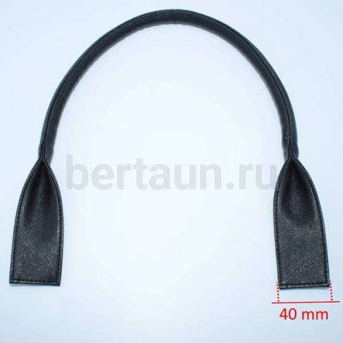 Ручки сумочные 55 см КОРОТКИЕ №139 (PU 100%) Б-5343 черный мат мелкое рифление (кирза) 
