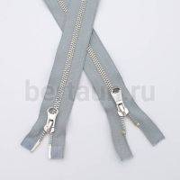 МОЛНИЯ № 92 КУРТОЧНАЯ ИТАЛИЯ Т5 метал.никель 100 см 2 замка сред.серый