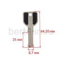 Заг.для ключ. MCM-2D_X_MCM1_X( MSM)  пласт под бронь. верт. 2 паза 26мм № 353