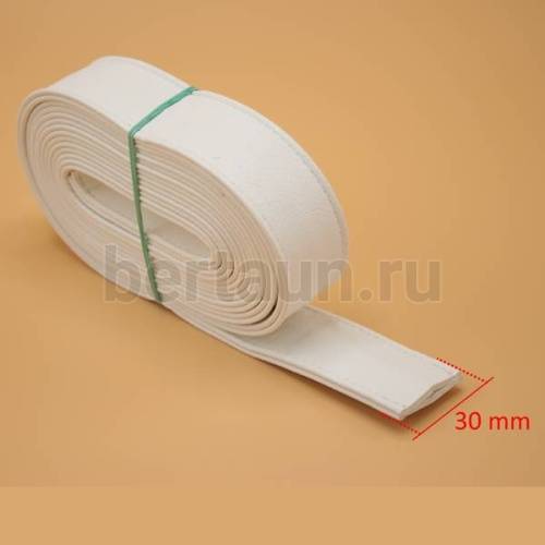 Ручки сумочные ПЛОСКИЕ № 43 3см*2м белый мат