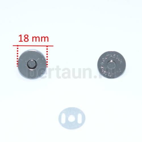 Кнопка №25 магнитная 18 мм черный никель (5 шт/уп) ЛТ