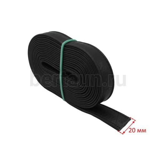 Ручки сумочные ПЛОСКИЕ №118 2см*2м чер.кирза гладкая матовая