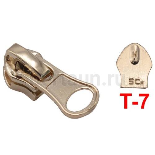 Замок-бегунок №224 спираль Т7 потайной ОБРАТКА BERT золото