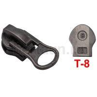 Замок-бегунок № 45 спираль Т8 потайной ОБРАТКА BERT темный никель 