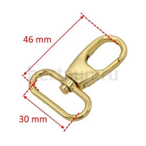 Карабин № 63 метал. д/сумок.GM 7301/057  30 мм золото