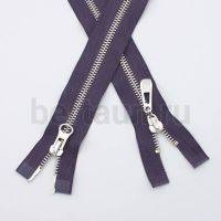 МОЛНИЯ № 67 КУРТОЧНАЯ ИТАЛИЯ Т5 метал.никель 100 см 2 замка тем.фиолетовый