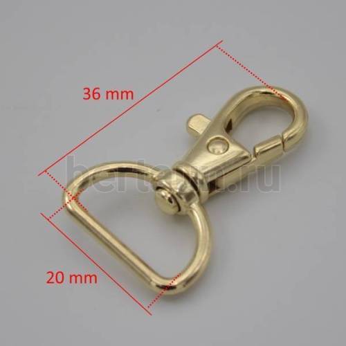 Карабин №101 метал. д/сумок LT РМ04 НМ05-19.1(7443-D) 20мм золото