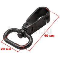 Карабин №  7 металический карабин для сумки  LT К 4929 (7413) 20 мм темный никель