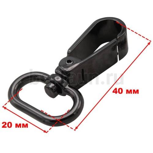 Карабин №  7 металический карабин для сумки  LT К 4929 (7413) 20 мм темный никель