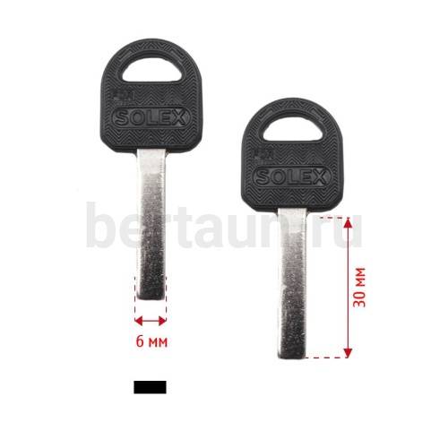 Заг.для ключ. SOLEX Финка квадрат пластик PTL (D-327) (30x5.7x2,9 mm) №573 латунь