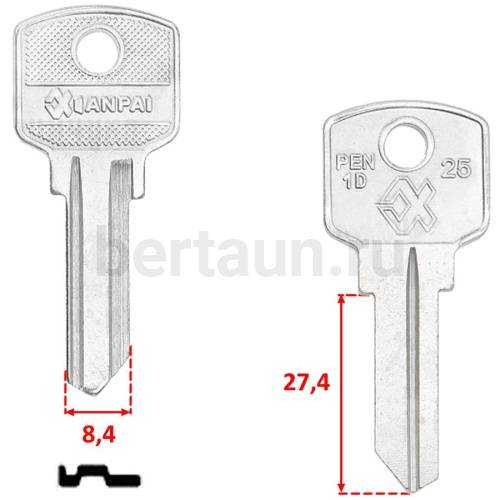 Заг.для ключ. PEN ПЕН 1 PEN1D_PNZ1D_BZ2/BZ1_PNZ1_Пенза  Ксинпай англ. №190