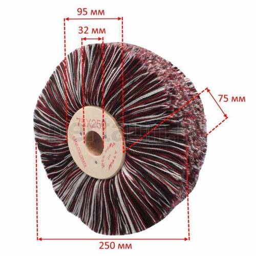 Инстр. №160 Щетка МЕЛАЖ 75*250*32  ITALY (нитяная цветная)