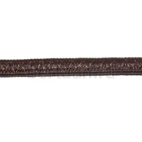 Резинка босоножная в кожаной оплетке  6 мм коричневая цв.№ 1 Италия