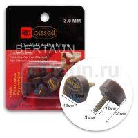 BISSELL набойки со штырем №  39  3,0 мм  13*13 (606С) корич. 5 пар /упак 