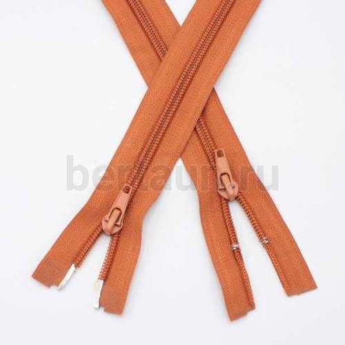 МОЛНИЯ №124 курточная 2 замка спираль Т7 ПРИБАЛТИКА 120 см рыжий