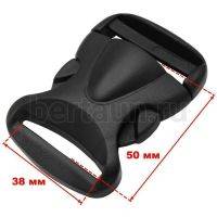 Карабин №134  пластик фастекс д/сумок 38-40 мм LT К 0077 (ТМ003) черный 