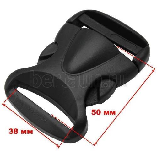 Карабин №134  пластик фастекс д/сумок 38-40 мм LT К 0077 (ТМ003) черный 