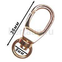 Карабин №184 метал. д/сумок FCD 8 мм золото