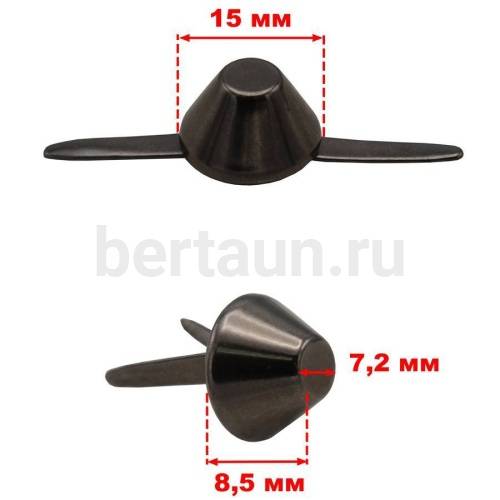 Ножка № 1  пукля LT К 3130 15*7.2 мм (PJ 00010) мм темный никель 10 шт/ упак 