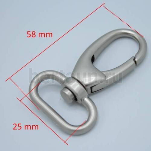 Карабин № 85 метал. д/сумок LT 7578/4019 25 мм мат.никель