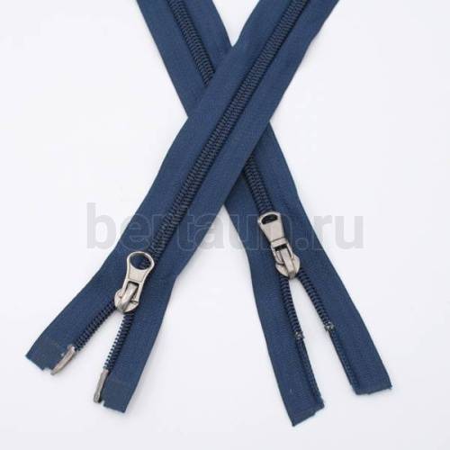 МОЛНИЯ №127 курточная 2 замка спираль Т7 ПРИБАЛТИКА 120 см темн. синяя