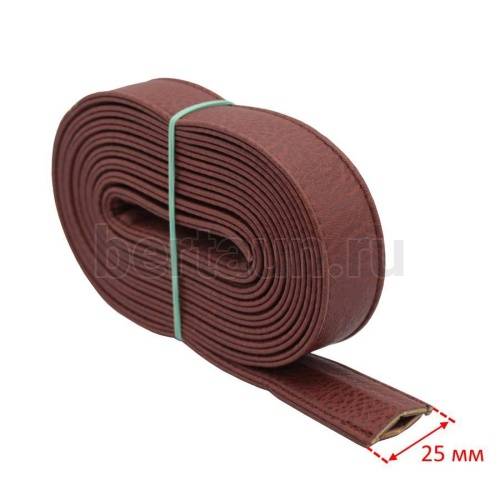 Ручки сумочные ПЛОСКИЕ №143 2,5см*2м кирпич. мат.рифл.