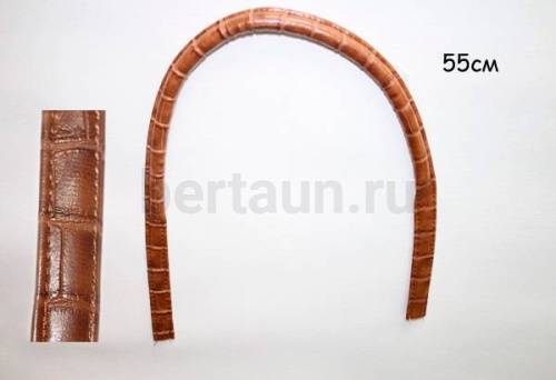 Ручки сумочные 65 см КОРОТКИЕ УЗКИЕ №112 полиурет. св.корич. крокодил