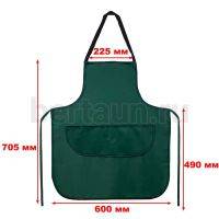 Фартук для мастера №16 MasterBert зеленый с зеленой окантовкой женский (70*60)