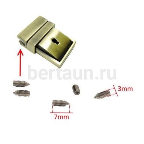 Фурнитура №51  винты д/портфельных замков 3*7 мм никель (100 шт/уп)
