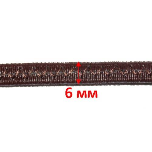 Резинка босоножная  6 мм тем.коричневая Италия