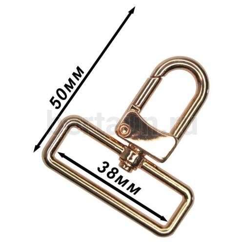 Карабин №181  метал. д/сумок FCD Н067 38 мм золото