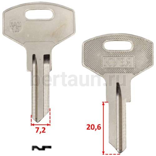Заг.для ключ. KAM 1 Л _KAM-1D_KAM1_KAZ10_KZ1D №245