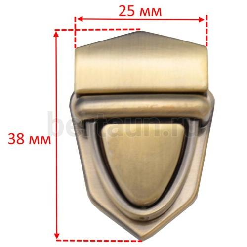 Замок портфельный № 85 DSV  0186Л 26*40 мм антик